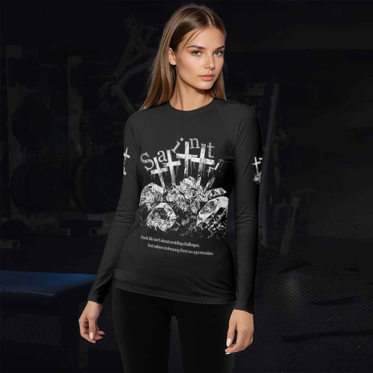 Saint Tears Women’s Long Sleeve Rash Guard - lifestyle view