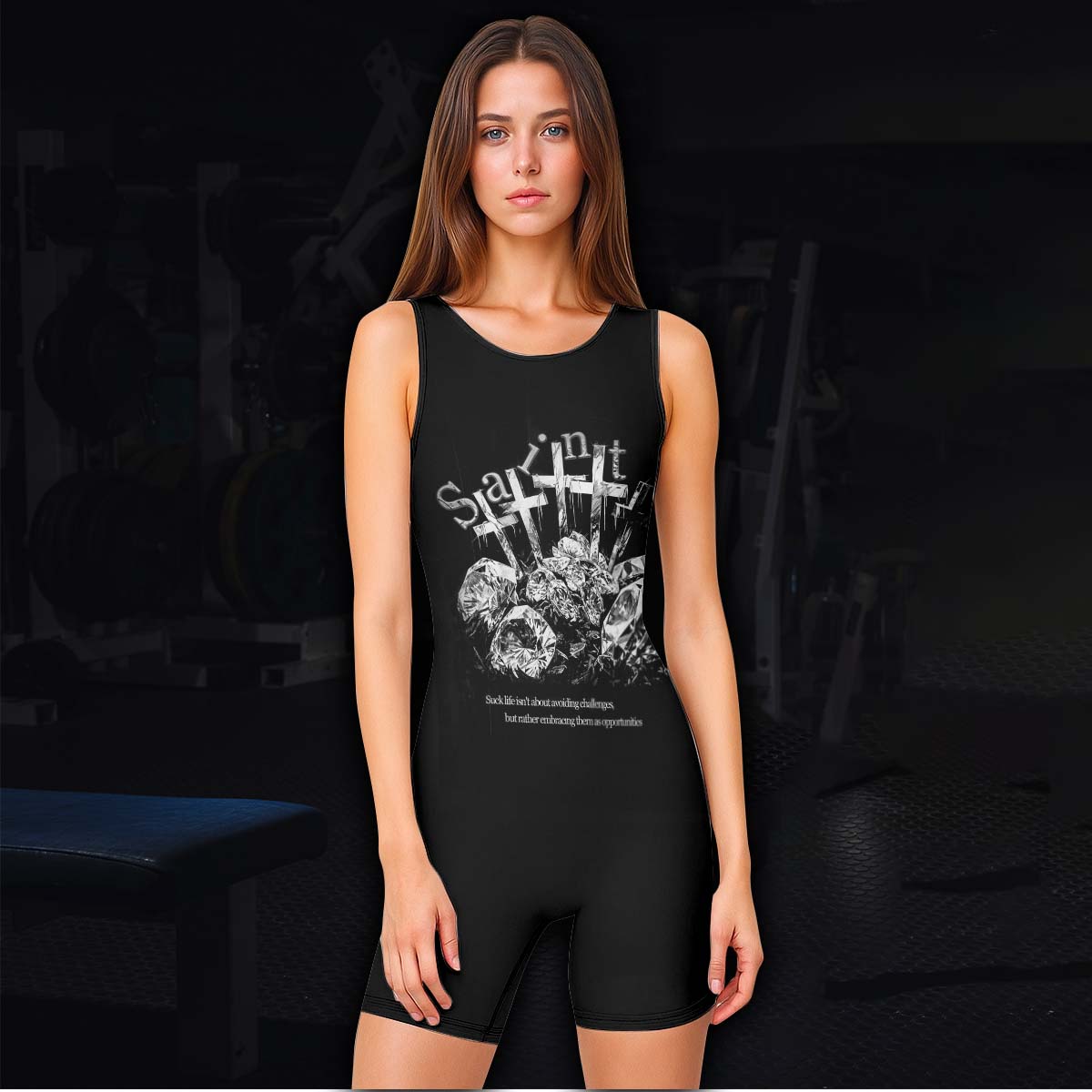 Saint Tears Wrestling Singlet - women's lifestyle view