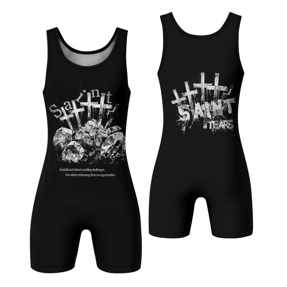 Saint Tears Wrestling Singlet - front and back view