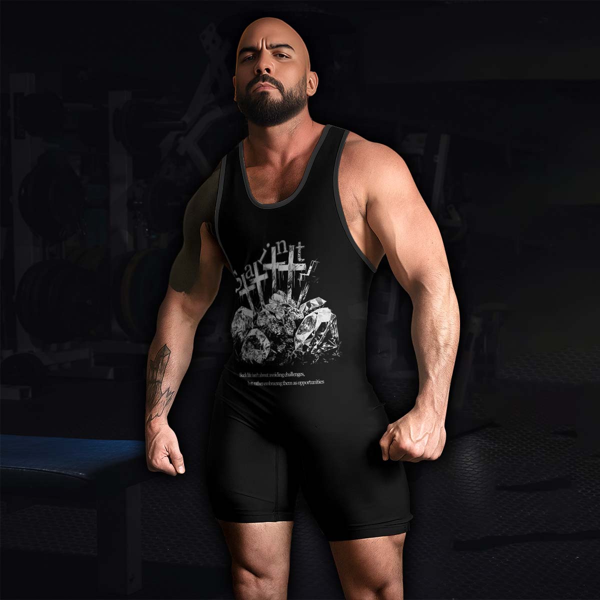 Saint Tears Wrestling Singlet - men's lifestyle view