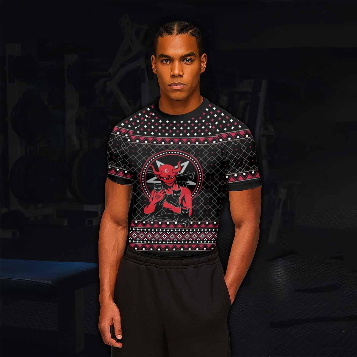 Satan's Cats Men's Rash Guard Short Sleeve - lifestyle view