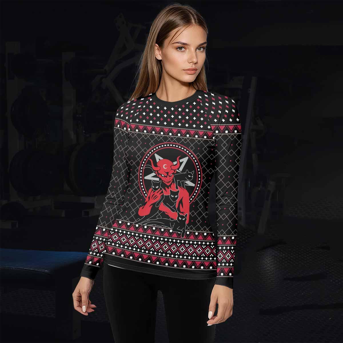 Satan's Cats Women's Rash Guard Long Sleeve - lifestyle view