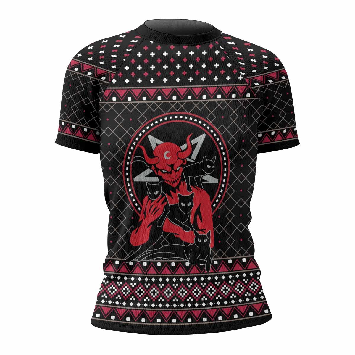 Satan's Cats Women's Rash Guard Short Sleeve - front view mockup
