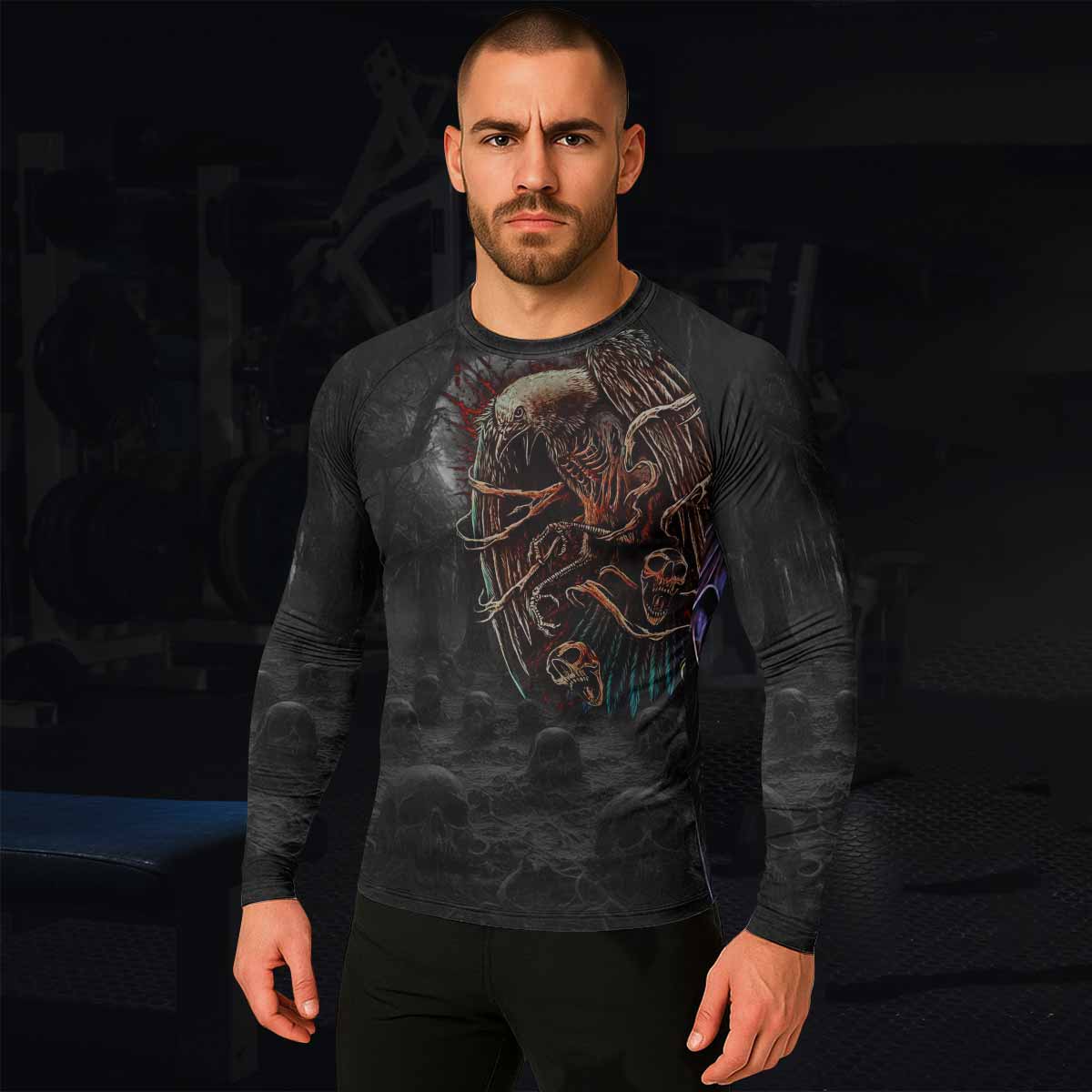 Scarecrow Prophecy Long Sleeve Rash Guard – lifestyle view
