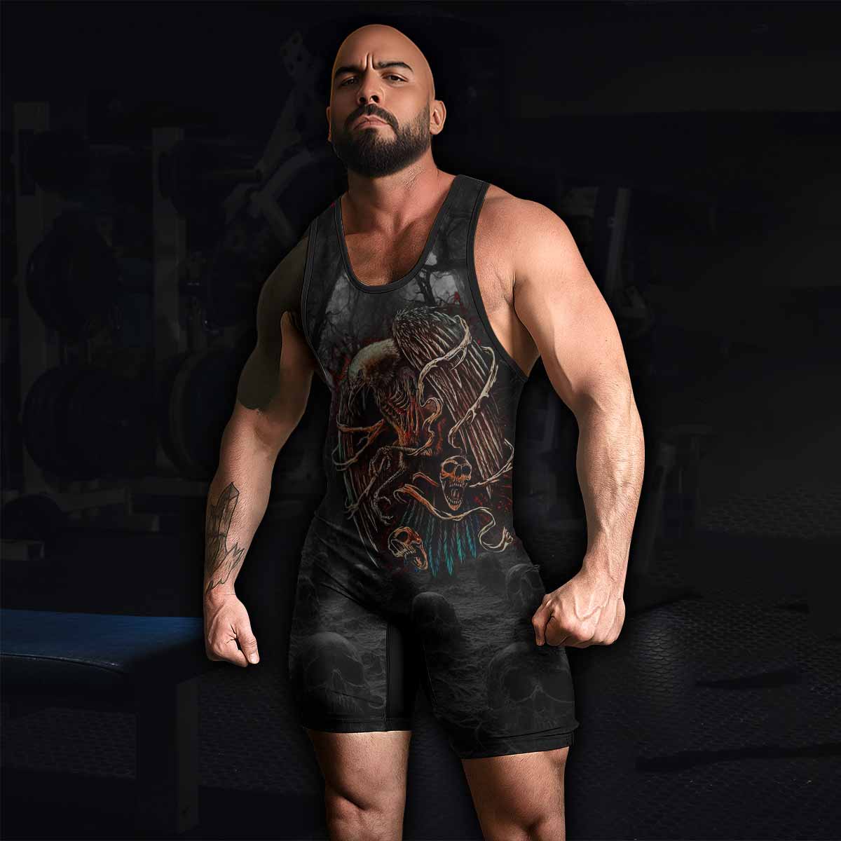 Scarecrow Prophecy Wrestling Singlet - men's lifestyle view