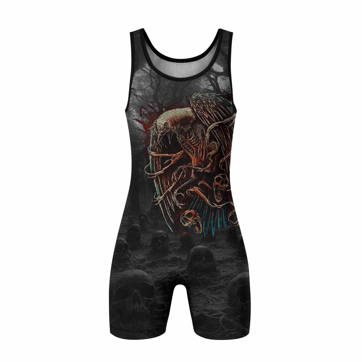 Scarecrow Prophecy Wrestling Singlet - front view mockup
