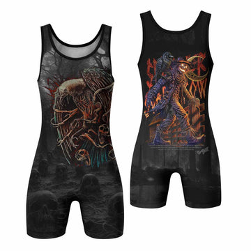 Scarecrow Prophecy Wrestling Singlet - front and back view