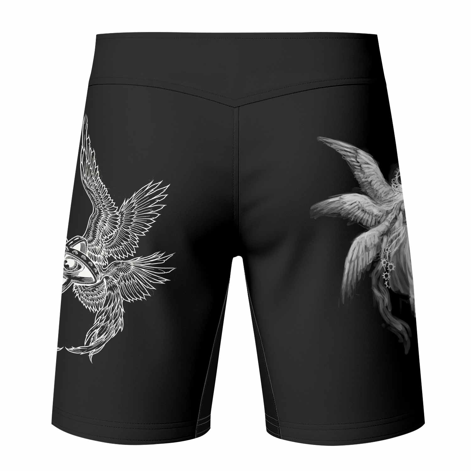 Seraphim Ascend Fight Shorts - back view mockup