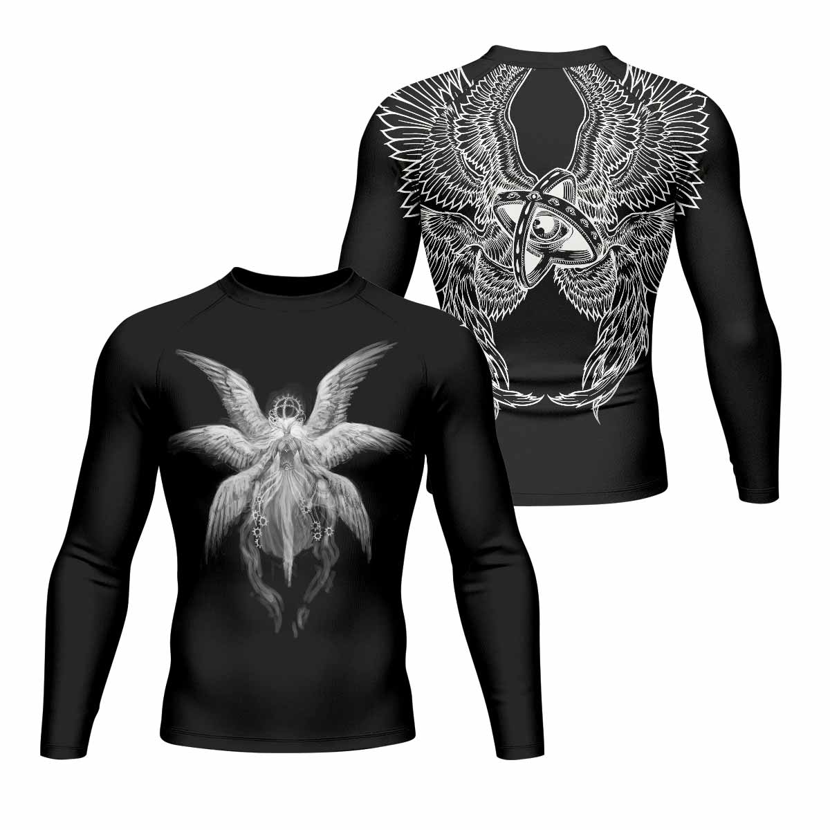 Seraphim Ascend Men's Rash Guard Long Sleeve - front and back view