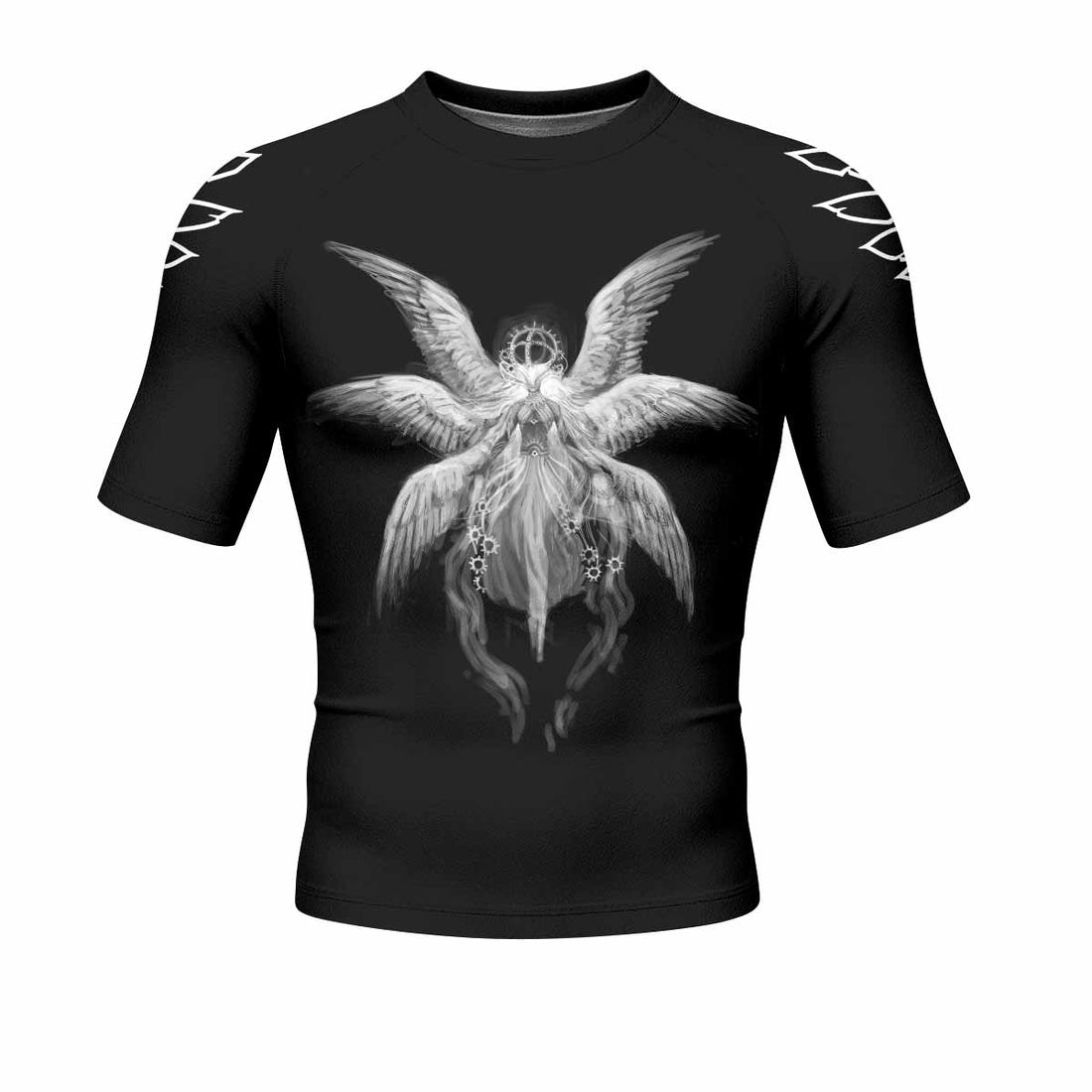 Seraphim Ascend Men's Rash Guard Short Sleeve - front and back view