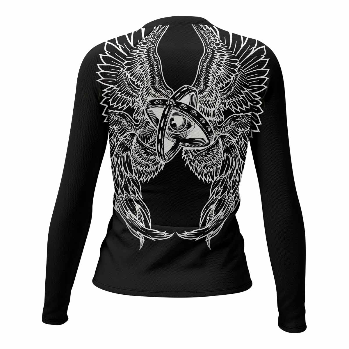 Seraphim Ascend Women's Rash Guard Long Sleeve - back view mockup 