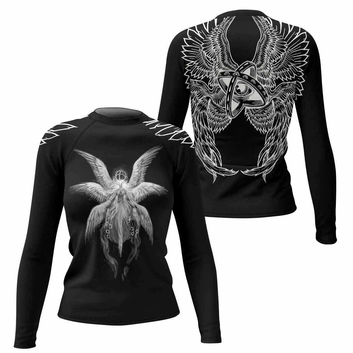 Seraphim Ascend Women's Rash Guard Long Sleeve - front and back view