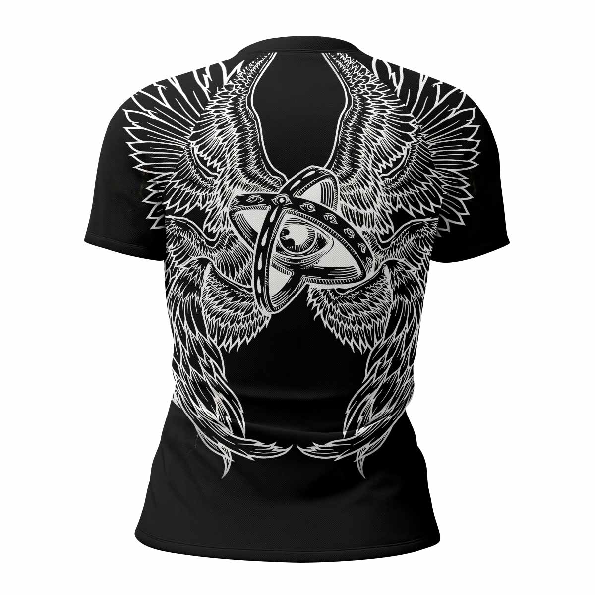Seraphim Ascend Women's Rash Guard Short Sleeve - back view mockup 
