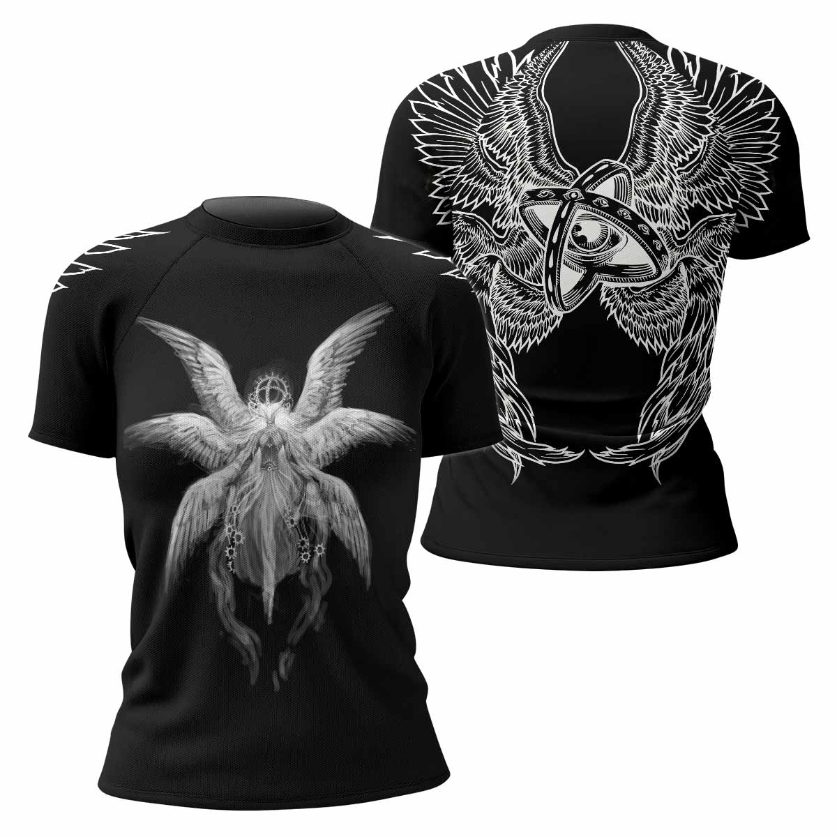 Seraphim Ascend Women's Rash Guard Short Sleeve - front and back view