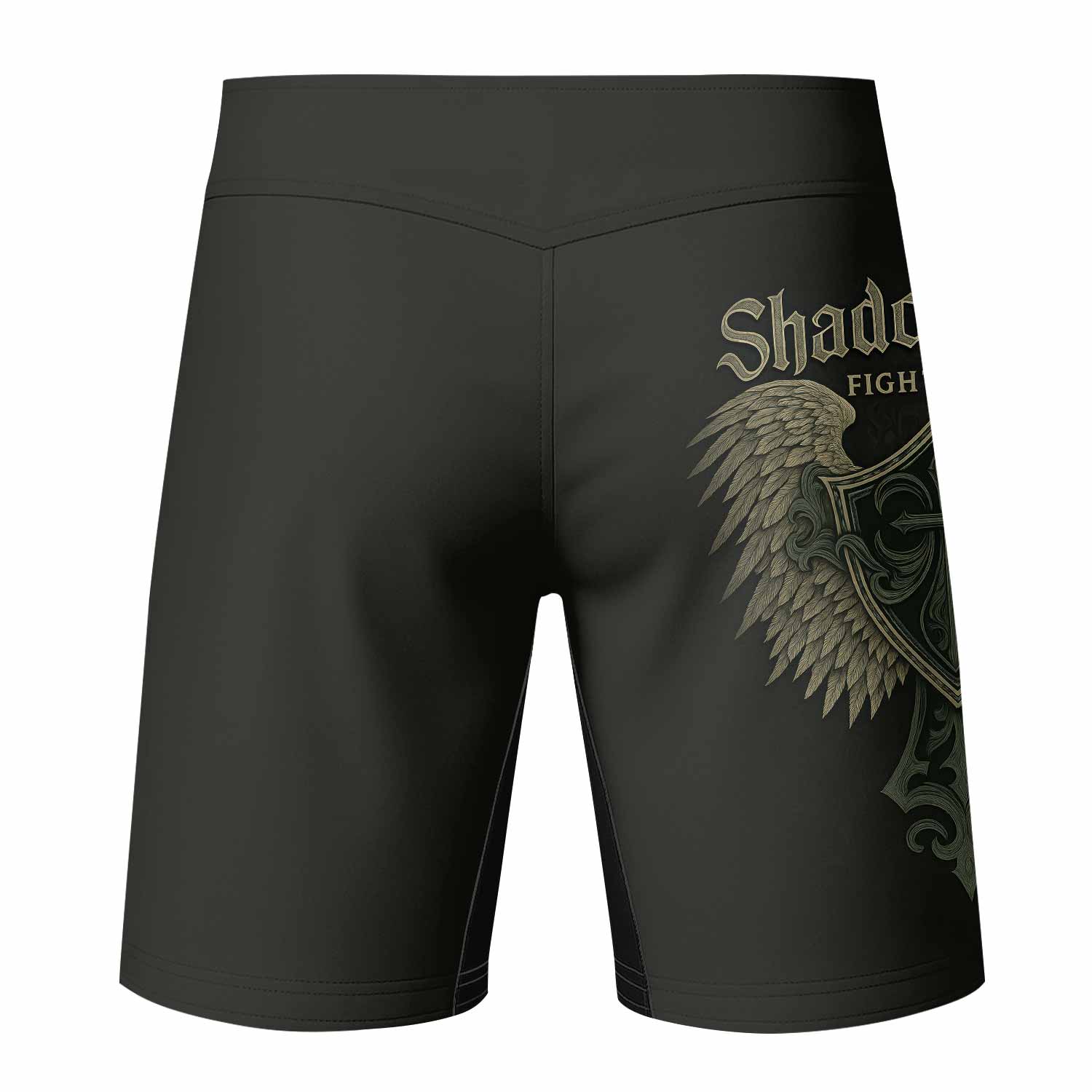 Shadow Guardian Fight Shorts - back view mockup