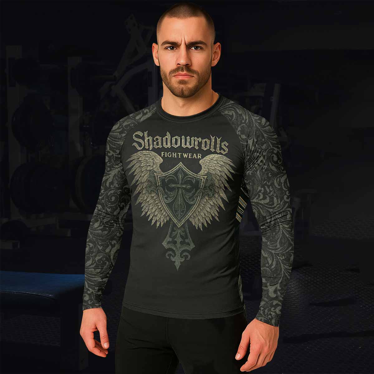 Shadow Guardian Men's Rash Guard Long Sleeve - lifestyle view
