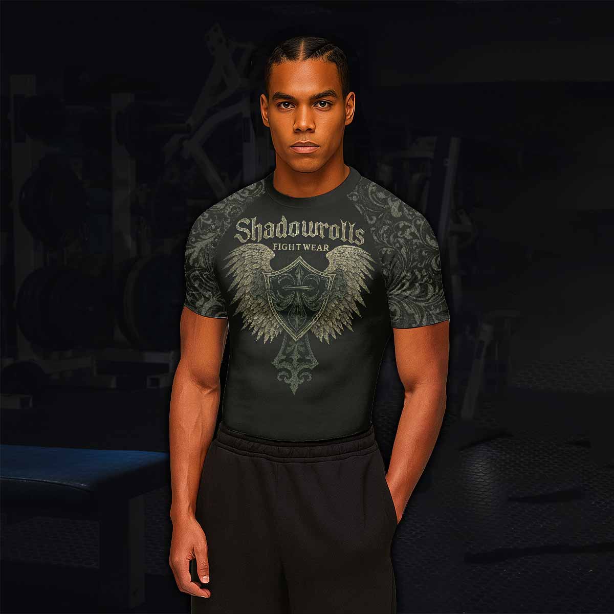 Shadow Guardian Men's Rash Guard Short Sleeve - lifestyle view