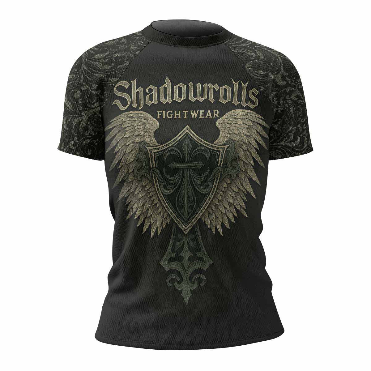 Shadow Guardian Women's Rash Guard Short Sleeve - front view mockup 