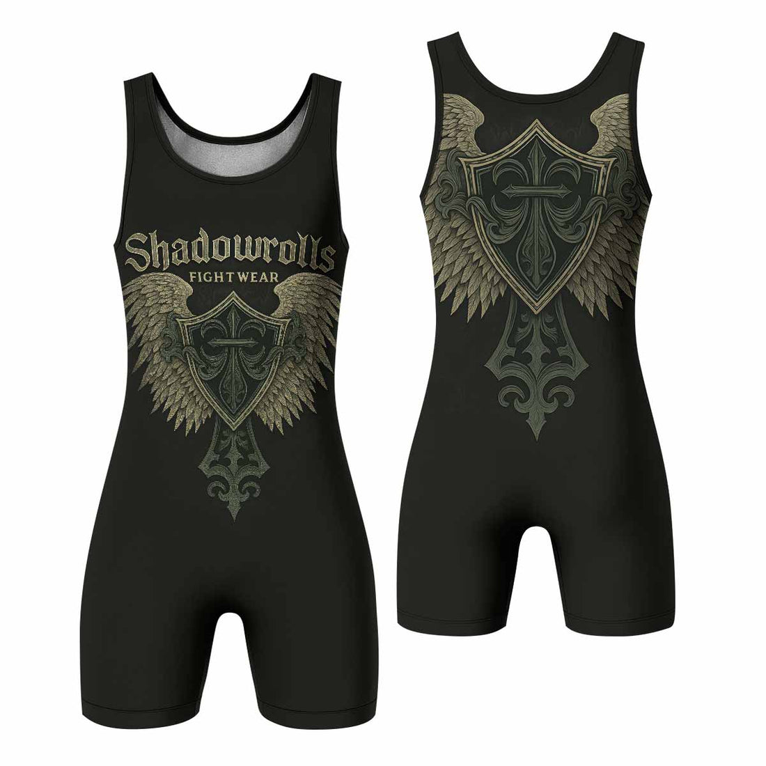 Shadow Guardian Wrestling Singlet - front and back view