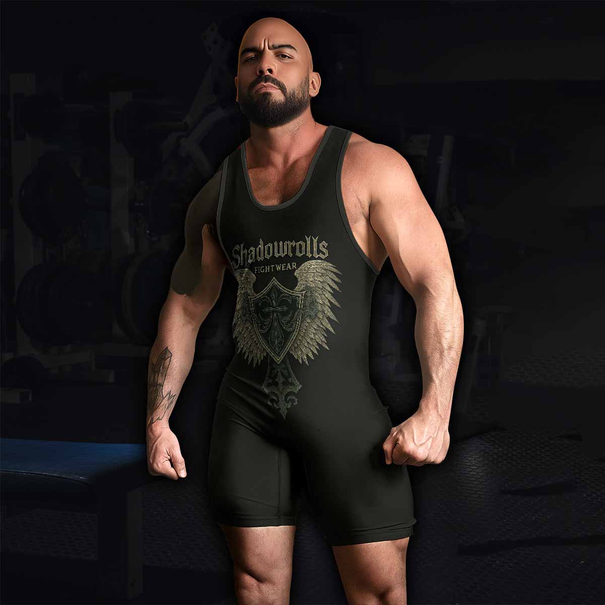 Shadow Guardian Wrestling Singlet - men's lifestyle view