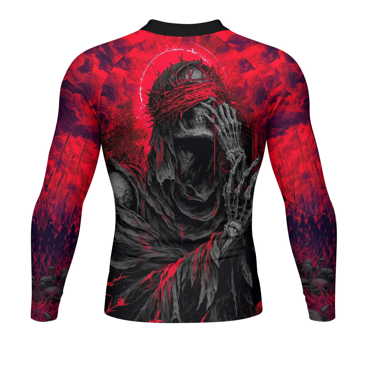Shadow Ronin Men’s Long Sleeve Rash Guard - back view mockup