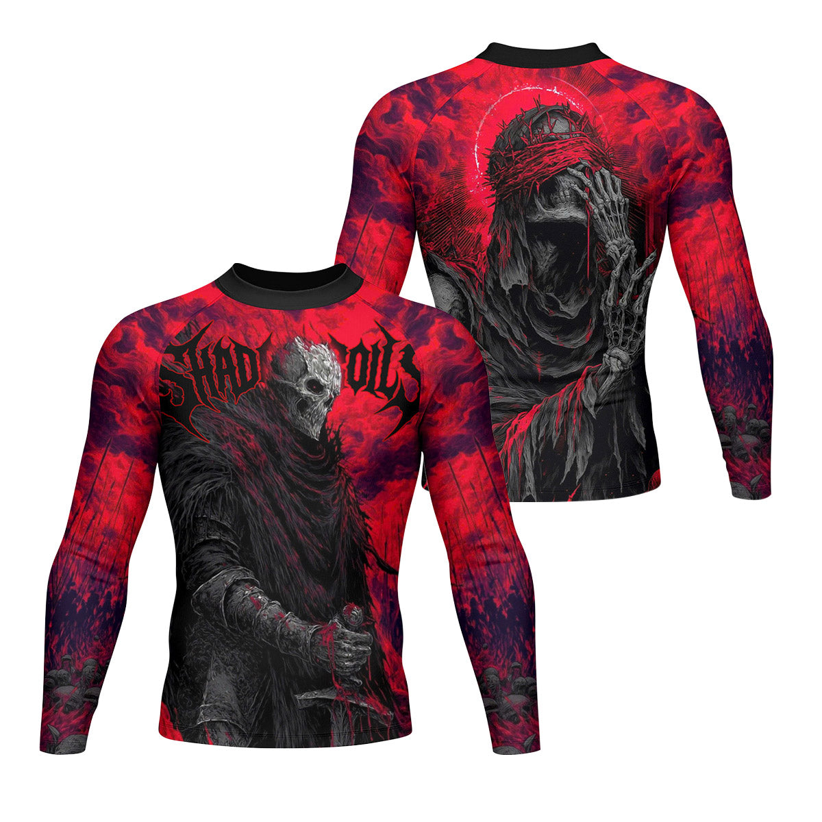 Shadow Ronin Men’s Long Sleeve Rash Guard - front and back view