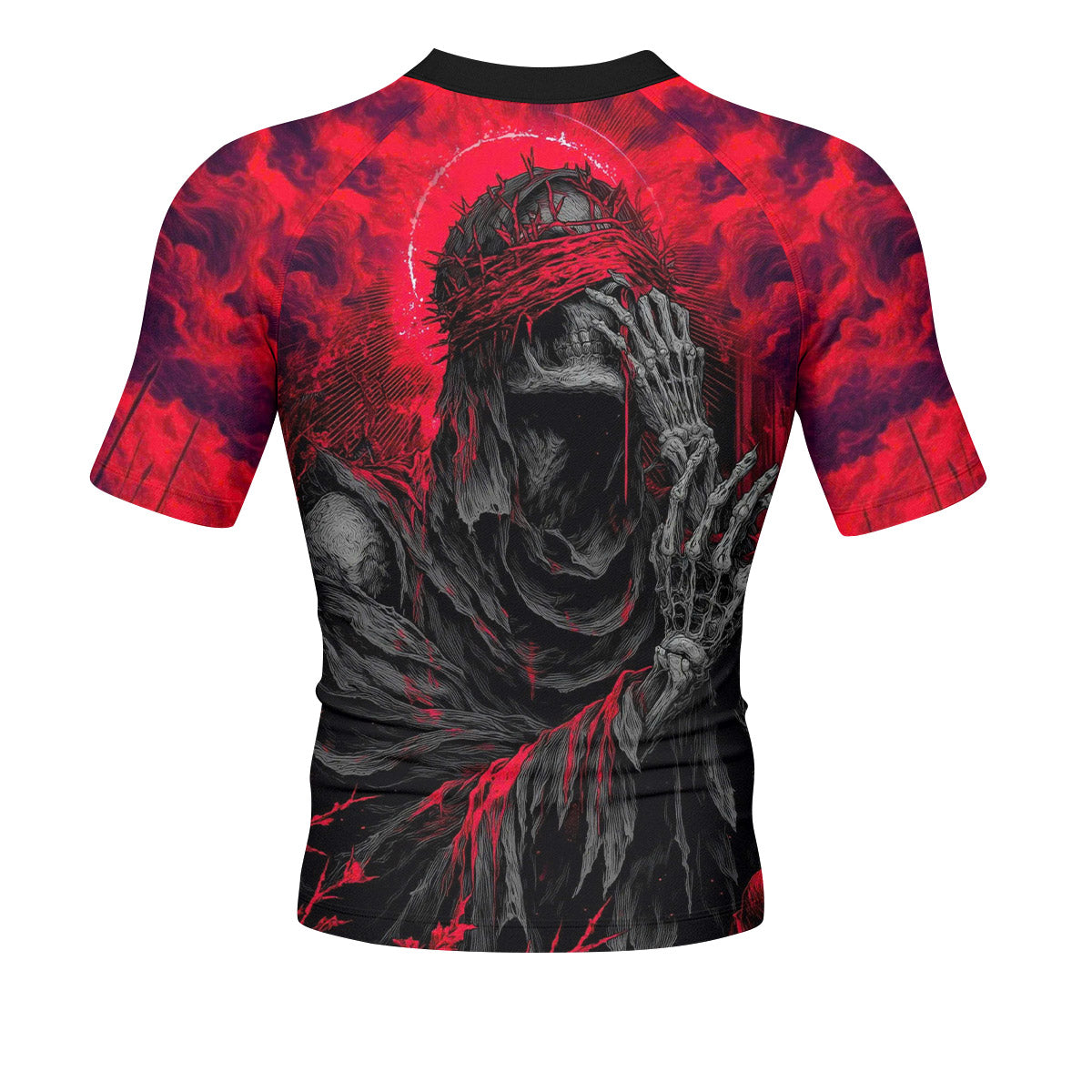 Shadow Ronin Men’s Short Sleeve Rash Guard - back view mockup