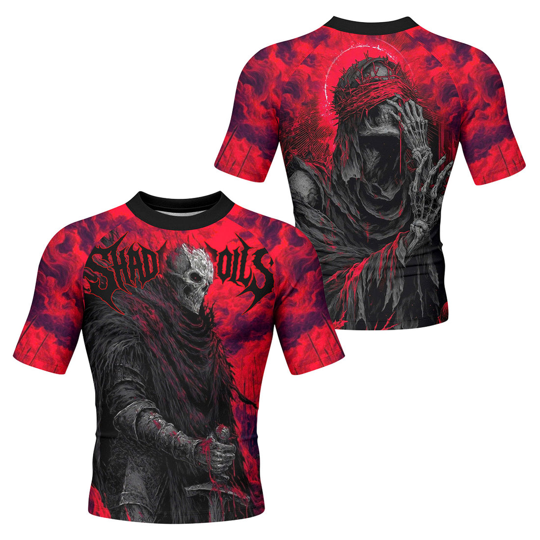 Shadow Ronin Men’s Short Sleeve Rash Guard - front and back view