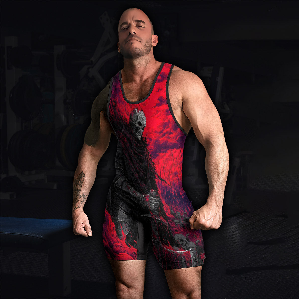 Shadow Ronin Wrestling Singlet - men's lifestyle view