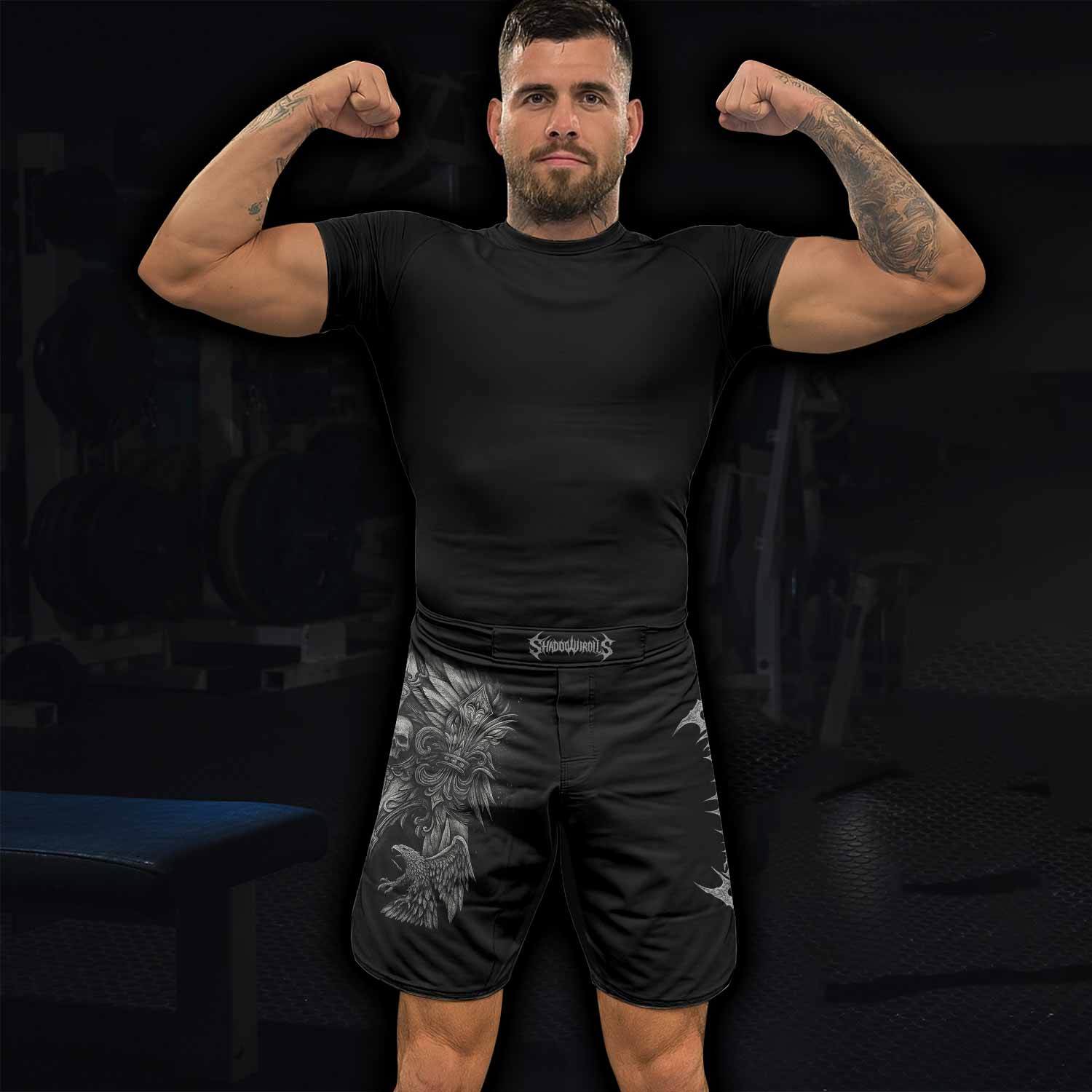 Shadow Silence Fight Shorts – lifestyle view