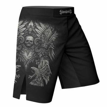 Shadow Silence Fight Shorts – right side mockup