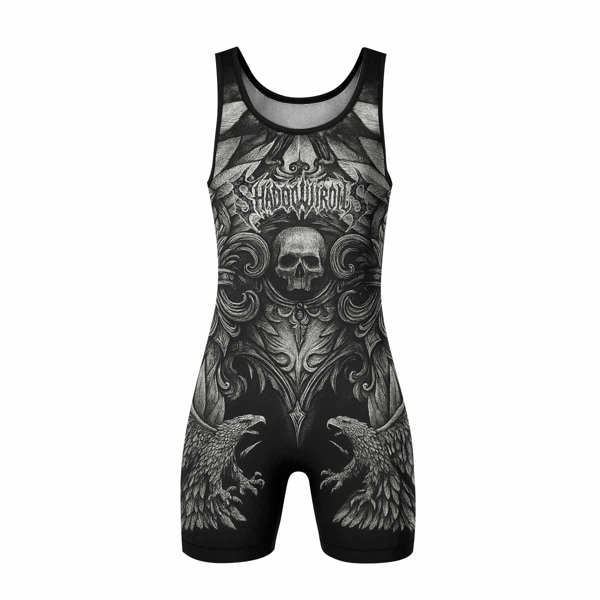 Shadow Silence Wrestling Singlet – front view mockup 