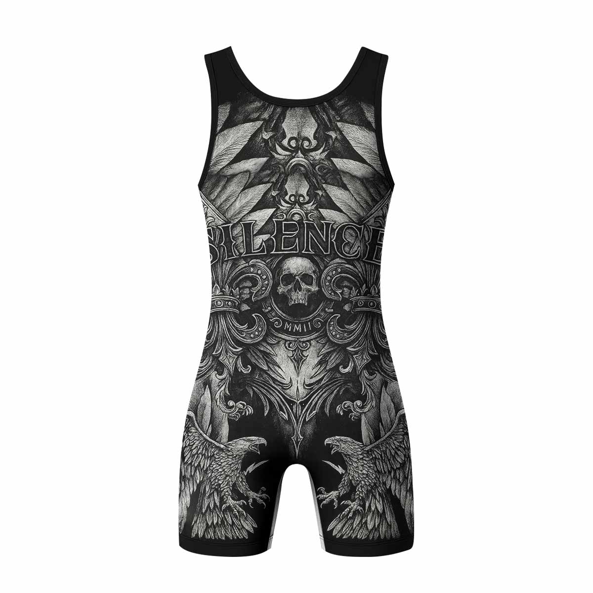 Shadow Silence Wrestling Singlet – back view mockup 