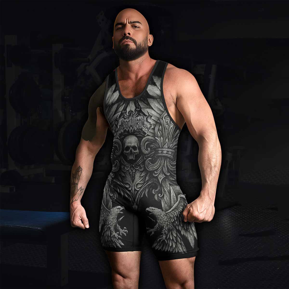 Shadow Silence Wrestling Singlet – men's lifestyle view