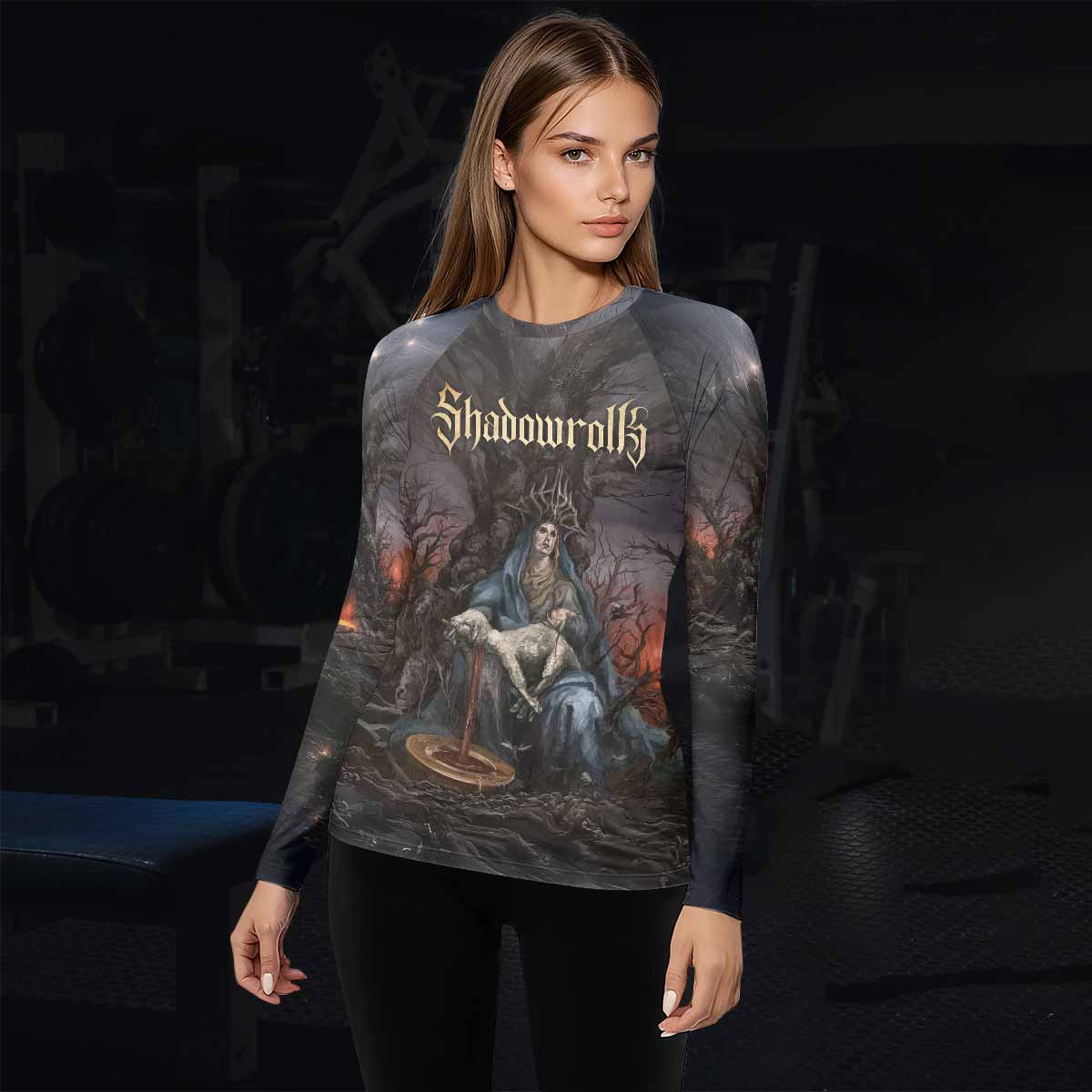 Shadow Throne Women's Rash Guard Long Sleeve - lifestyle view