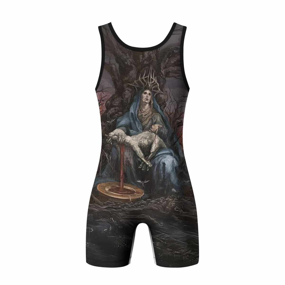 Shadow Throne Wrestling Singlet - back view mockup 