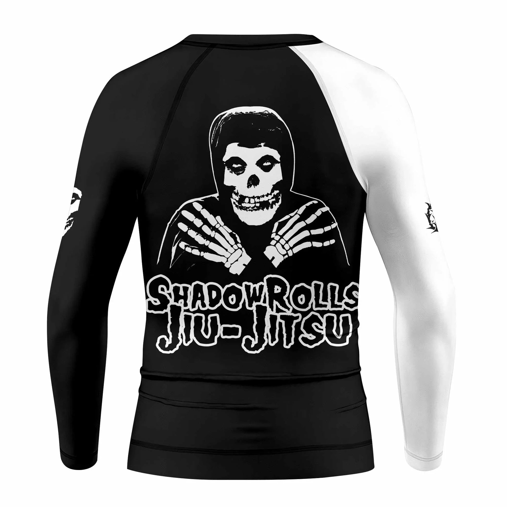 Shadowrolls Jiu-Jitsu Misfits Kids Rash Guard Long Sleeve - back view mockup