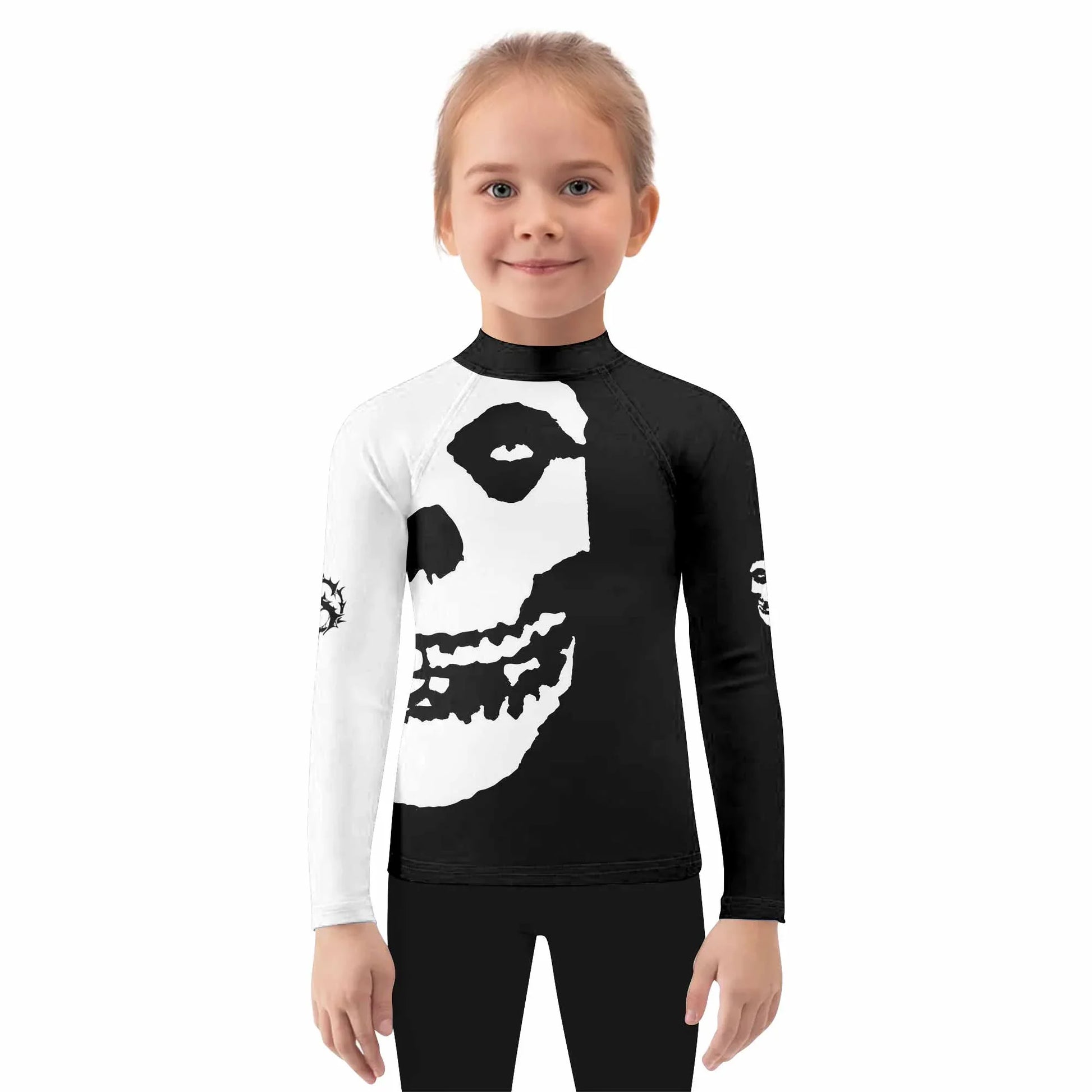 Shadowrolls Jiu-Jitsu Misfits Kids Rash Guard Long Sleeve - girl's lifestyle view