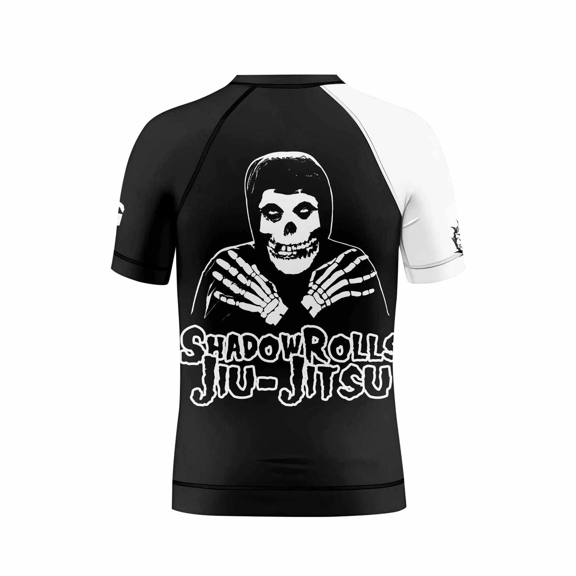 Shadowrolls Jiu-Jitsu Misfits Kids Rash Guard Short Sleeve - back view mockup