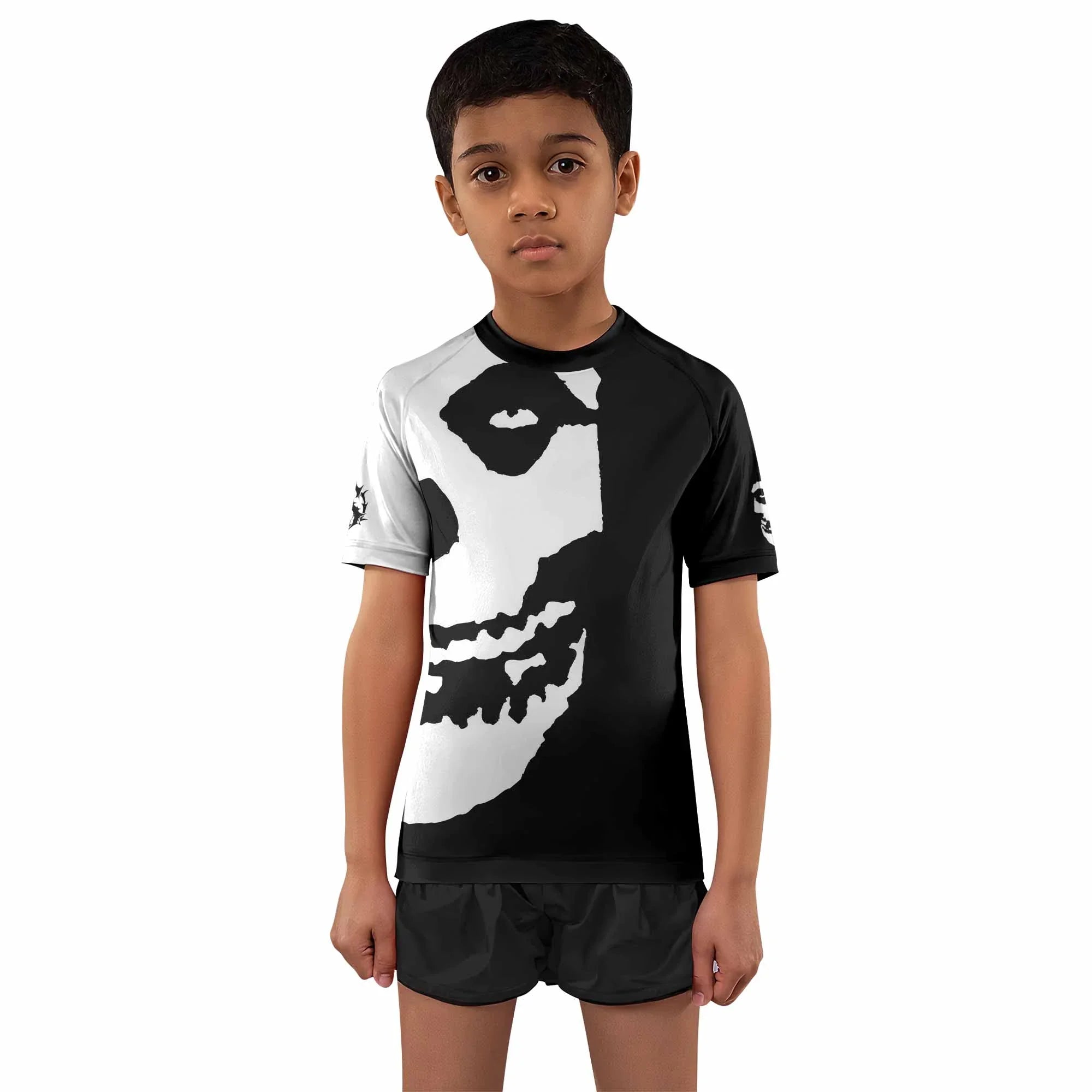 Shadowrolls Jiu-Jitsu Misfits Kids Rash Guard Short Sleeve - boy's lifestyle view