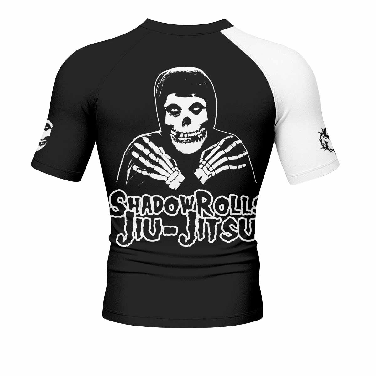 Shadowrolls Jiu-Jitsu Misfits Men's Rash Guard Short Sleeve - back view mockup