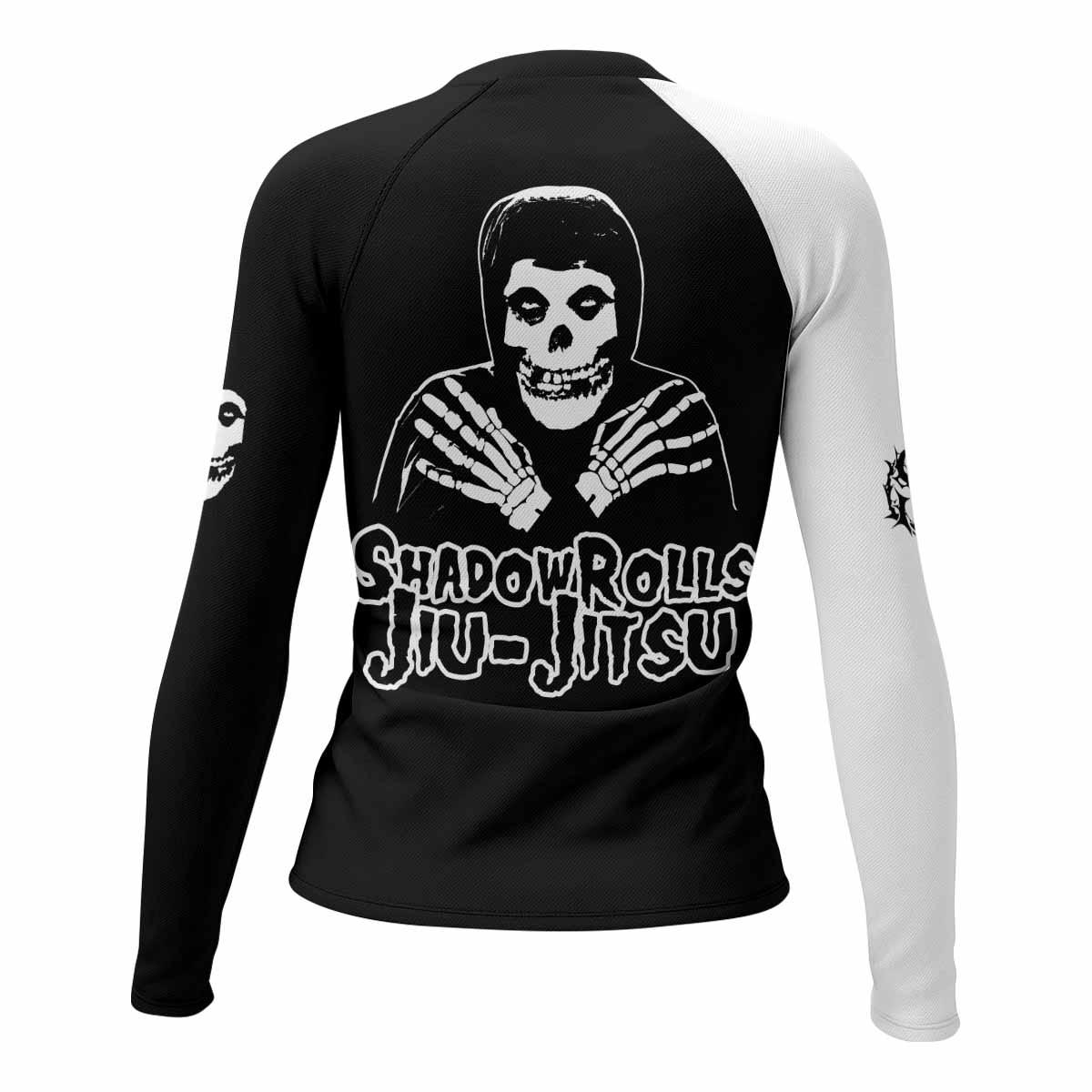 Shadowrolls Jiu-Jitsu Misfits Women's Rash Guard Long Sleeve - back view mockup