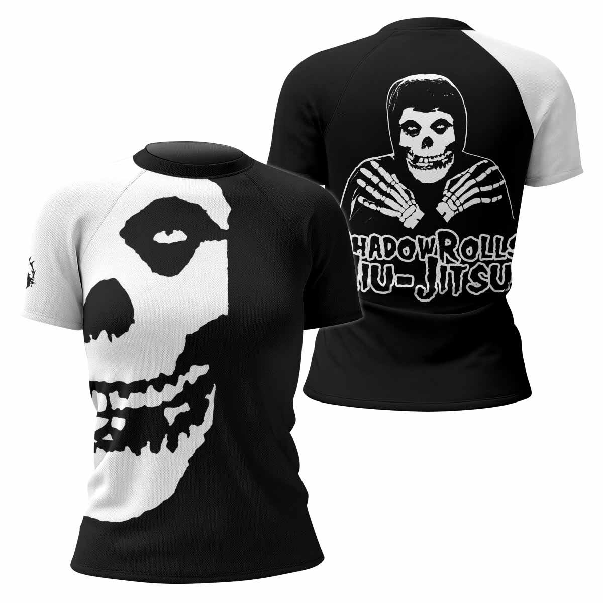 Shadowrolls Jiu-Jitsu Misfits Women's Rash Guard Short Sleeve - front and back view