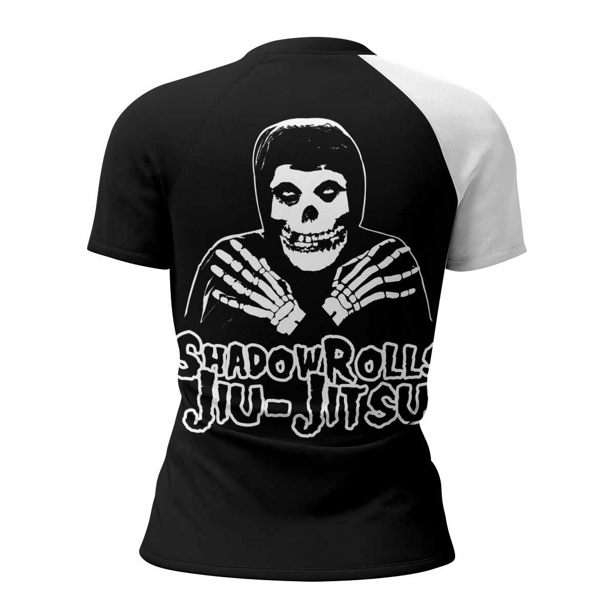 Shadowrolls Jiu-Jitsu Misfits Women's Rash Guard Short Sleeve - back view mockup