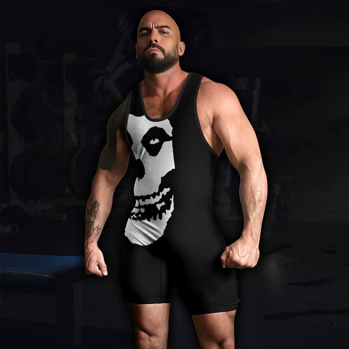 Shadowrolls Jiu-Jitsu Misfits Wrestling Singlet - men's lifestyle view