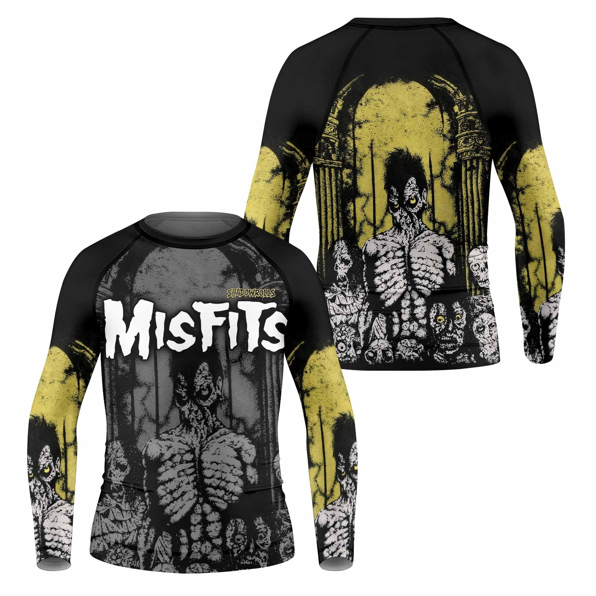 Shadowrolls Misfits Kids Rash Guard Long Sleeve - front and back view