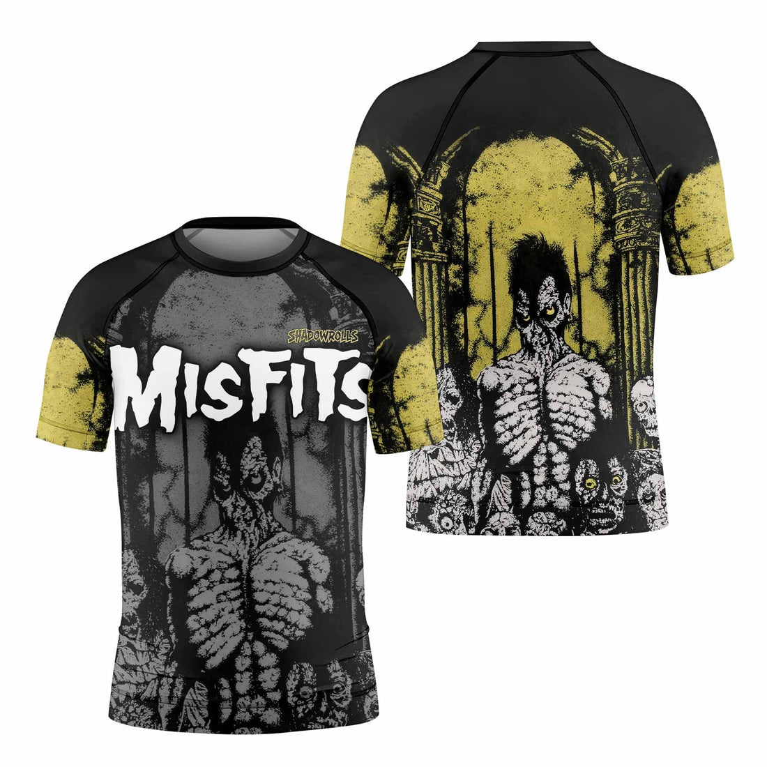 Shadowrolls Misfits Kids Rash Guard Short Sleeve - front and back view