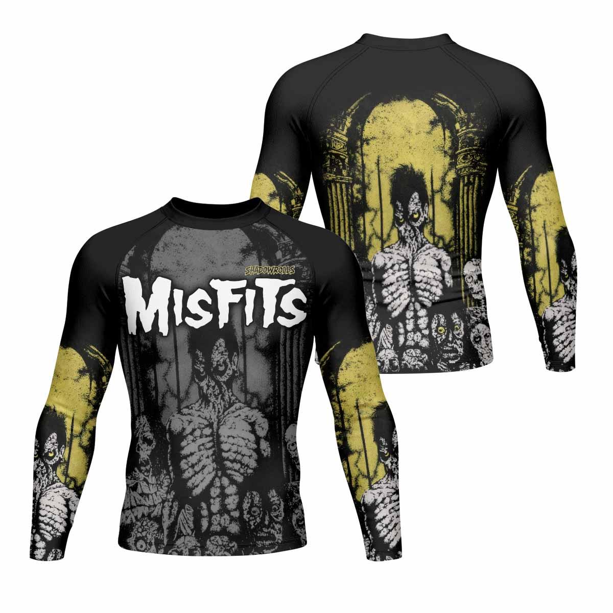 Shadowrolls Misfits Men's Rash Guard Long Sleeve - front and back view