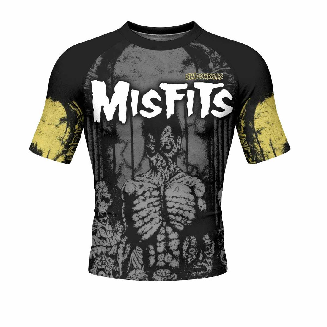 Shadowrolls Misfits Men's Rash Guard Short Sleeve - front and back view