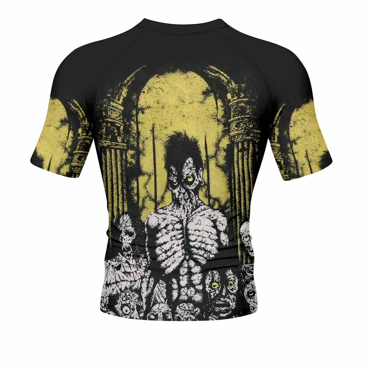 Shadowrolls Misfits Men's Rash Guard Short Sleeve - back view mockup